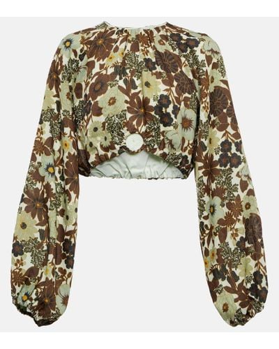 Sir. The Label Top cropped Costantine - Verde
