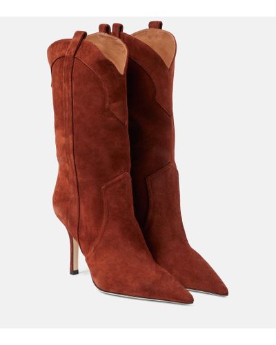 Paris Texas Paloma Suede Boots - Red