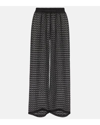 Melissa Odabash Pantalon ample Sienna en crochet - Gris