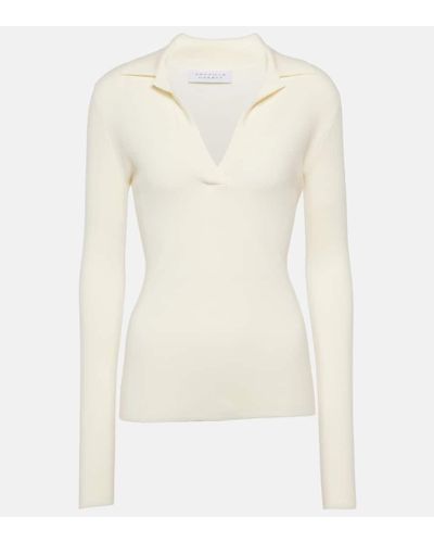 Gabriela Hearst Cashmere And Silk Polo Sweater - White
