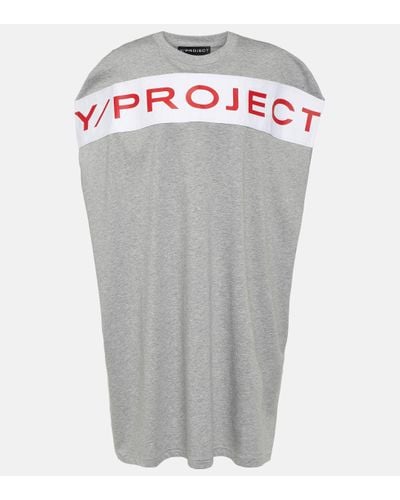 Y. Project Logo Cotton Jersey Minidress - Grey