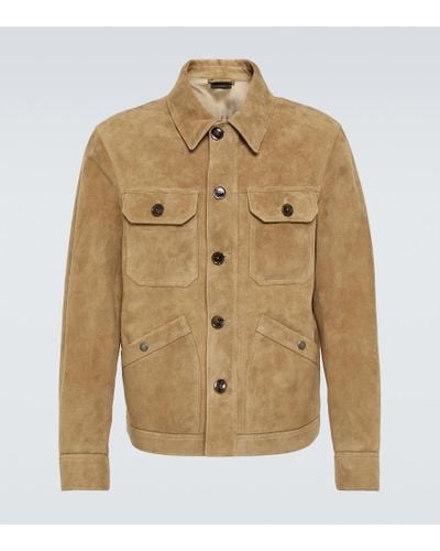 Tom Ford Suede Field Jacket - Natural