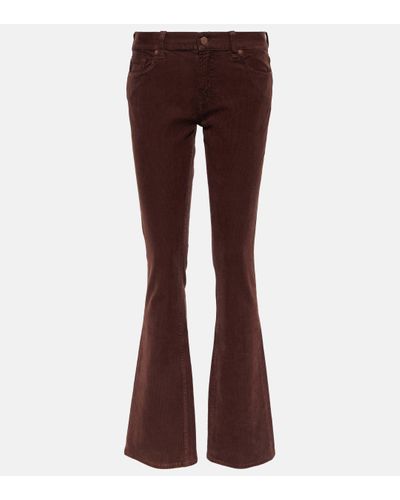 7 For All Mankind Mid-rise Flared Jeans - Brown