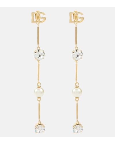 Dolce & Gabbana Ohrringe DG mit Kristallen - Weiß