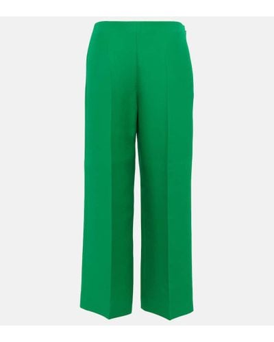 Valentino Pantalones de cady anchos de tiro alto - Verde