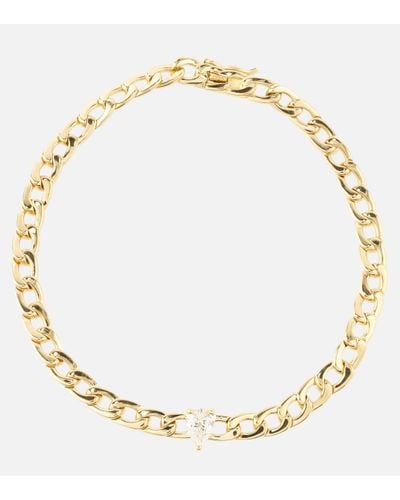 Anita Ko 18kt Gold Chain Bracelet With Diamond - Metallic