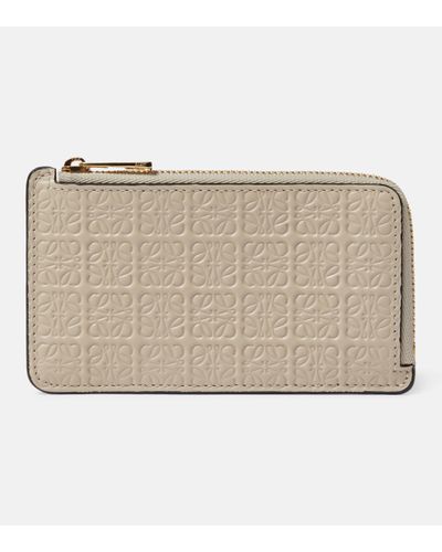 Loewe Anagram Leather Cardholder - Natural