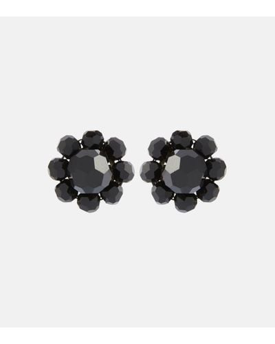 Simone Rocha Daisy Mini Crystal Earrings - Black