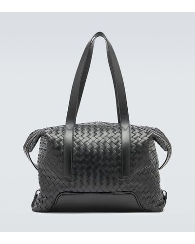 Bottega Veneta Helix Leather Duffel Bag - Black