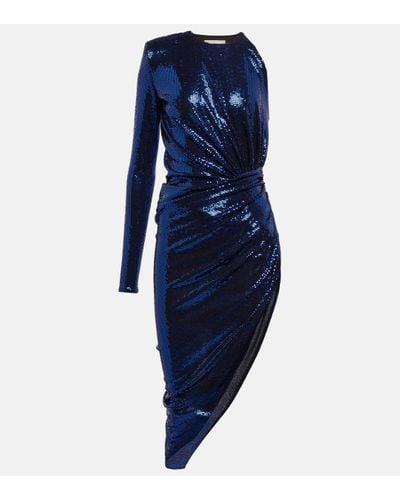 Alexandre Vauthier Embellished Asymmetric Minidress - Blue