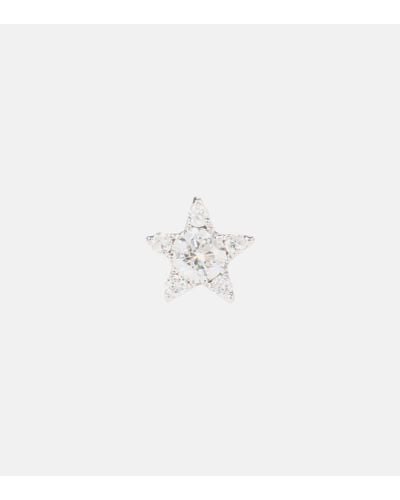 Maria Tash Orecchino singolo Diamond Star in oro bianco 18kt con diamanti