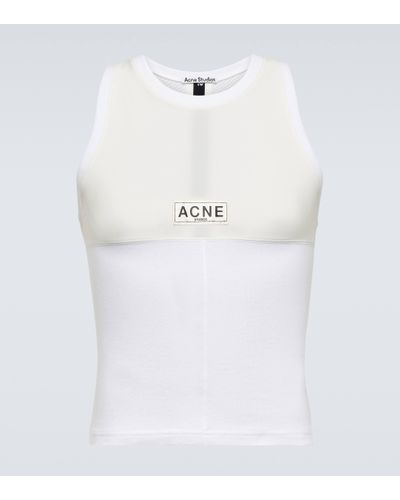 Acne Studios Top a logo - Blanc