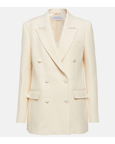 Gabriela Hearst Kees Double-breasted Wool And Silk Blazer - Natural