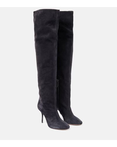 Alaïa Bottes Fluide 90 en daim - Noir