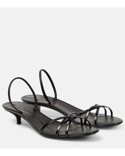 The Row Harlow 35 Leather Slingback Sandals - Black