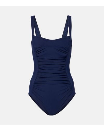 Karla Colletto Ruched Swimsuit - Blue