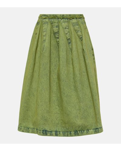 Marni Jupe midi en denim - Vert