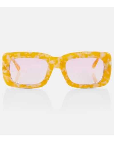 The Attico X Linda Farrow gafas de sol Marfa rectangulares - Amarillo