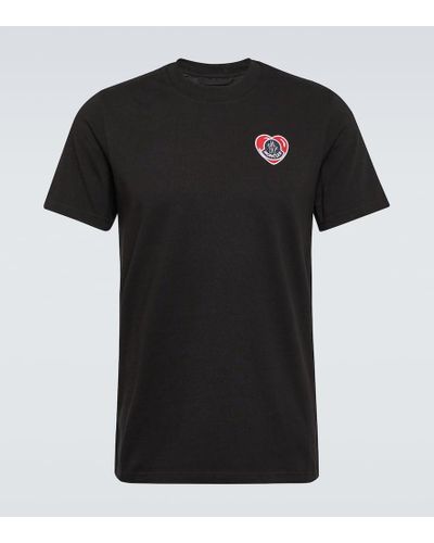Moncler Heart Logo T -Shirt - Schwarz
