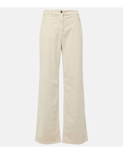The Row Dan Cotton Corduroy Flared Trousers - Natural