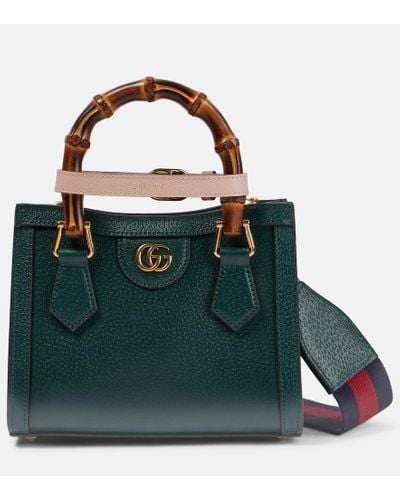 Gucci Diana Mini Leather Tote Bag - Green