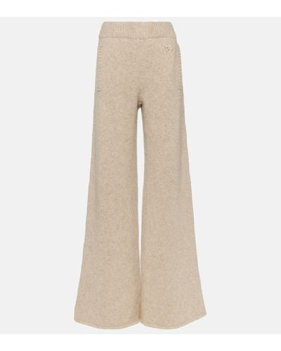 Dolce & Gabbana Pantalon ample en laine melangee - Neutre