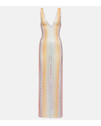 Missoni Zig-zag Sleeveless Maxi Dress - White