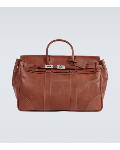 Brunello Cucinelli Leather Duffel Bag - Brown