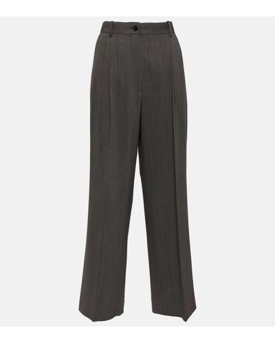 The Row Wool-blend Wide-leg Trousers - Grey
