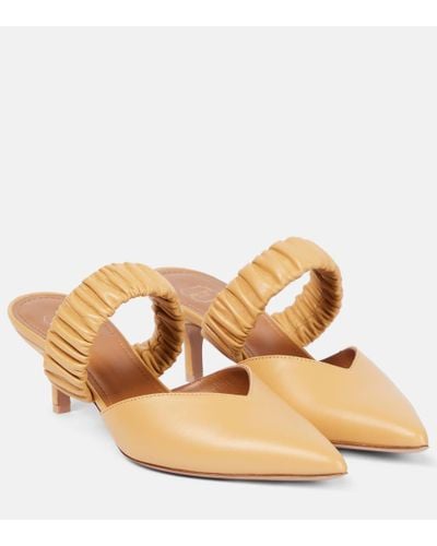 Malone Souliers Maureen 100 Leather Mules - Natural