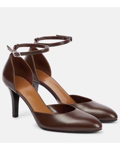 The Row Demi Leather Court Shoes - Brown