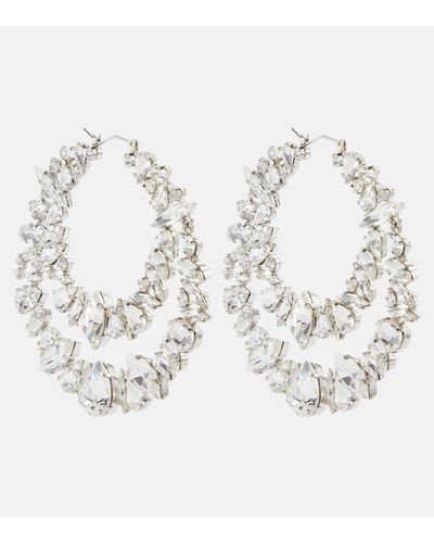 Saint Laurent Crystal-embellished Hoop Earrings - Metallic