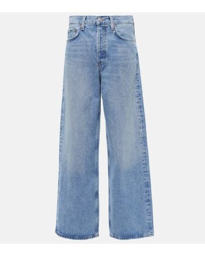 Agolde Low Slung Baggy Straight Jeans - Blue