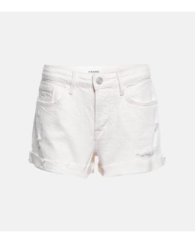FRAME Shorts di jeans Le Grand Garcon Short - Bianco