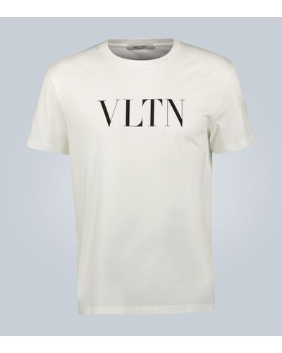 Valentino T-Shirt VLTN aus Baumwolljersey - Weiß