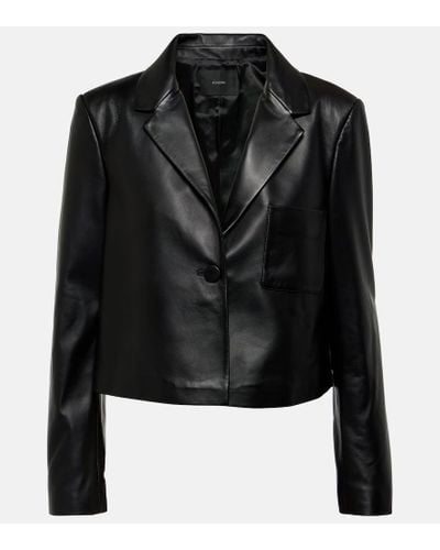 JOSEPH Cropped-Lederjacke - Schwarz