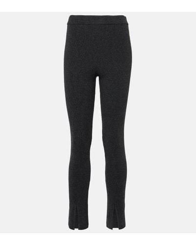 Magda Butrym Ribbed-knit Cashmere Slim Trousers - Black