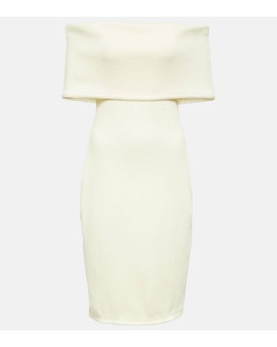 Bottega Veneta Off-shoulder Midi Dress - Natural