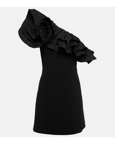 Rebecca Vallance One-shoulder Ruffled Minidress - Black