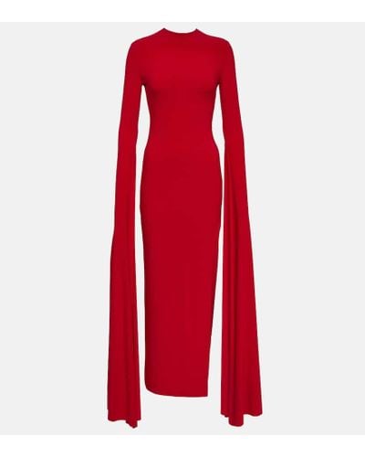 Norma Kamali Draped Jersey Gown - Red