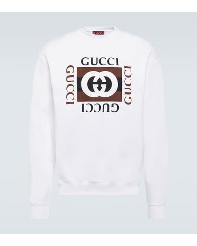 Gucci Sudadera de jersey de algodon con logo - Blanco