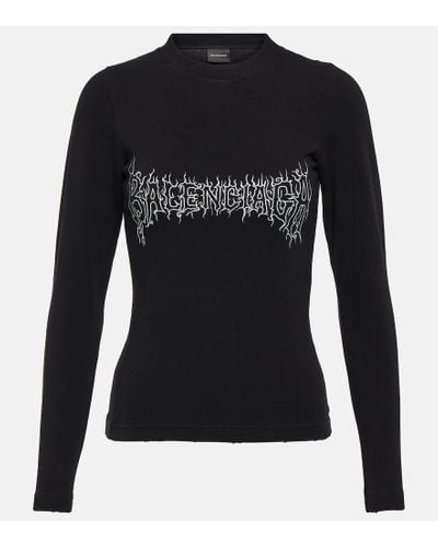 Balenciaga Camiseta dej ersey de mezcla de algodon - Negro