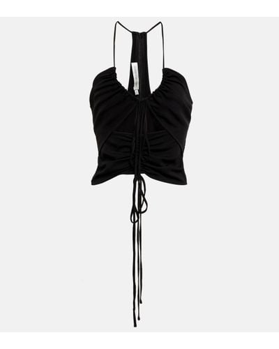 Christopher Esber Ruched Halterneck Top - Black