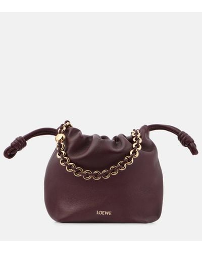 Loewe Flamenco Mini Leather Shoulder Bag - Purple