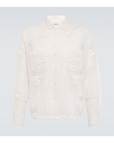 Bode Camisa Savoy Ribbon de algodon - Blanco