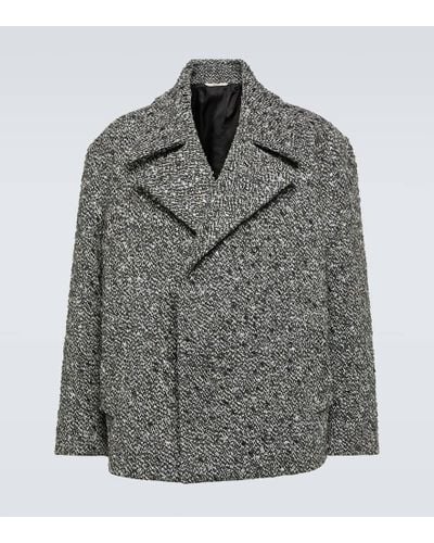 Valentino Embellished Boucle Wool-blend Jacket - Gray