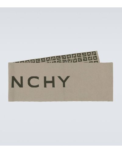 Givenchy Wool And Cashmere Logo Scarf - Natural