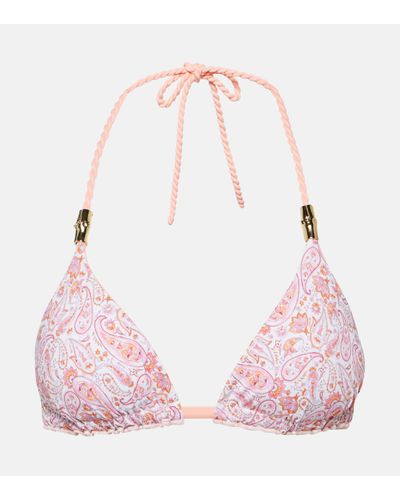 Heidi Klein Haut de bikini reversible imprime - Rose