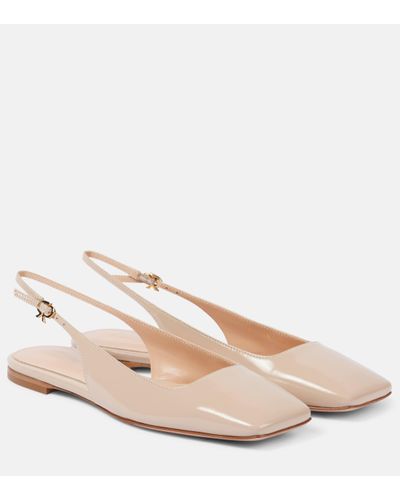 Gianvito Rossi Patent Leather Ballet Flats - Natural