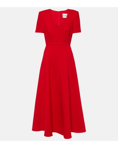 Roland Mouret Crepe Midi Dress - Red